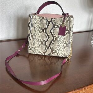 Kate Spade Cream and Purple Snake Skin Shoulder Bag